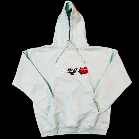 Mint Green Gentleman Apparels Signature Rose Hoodie - Picture 1 of 3